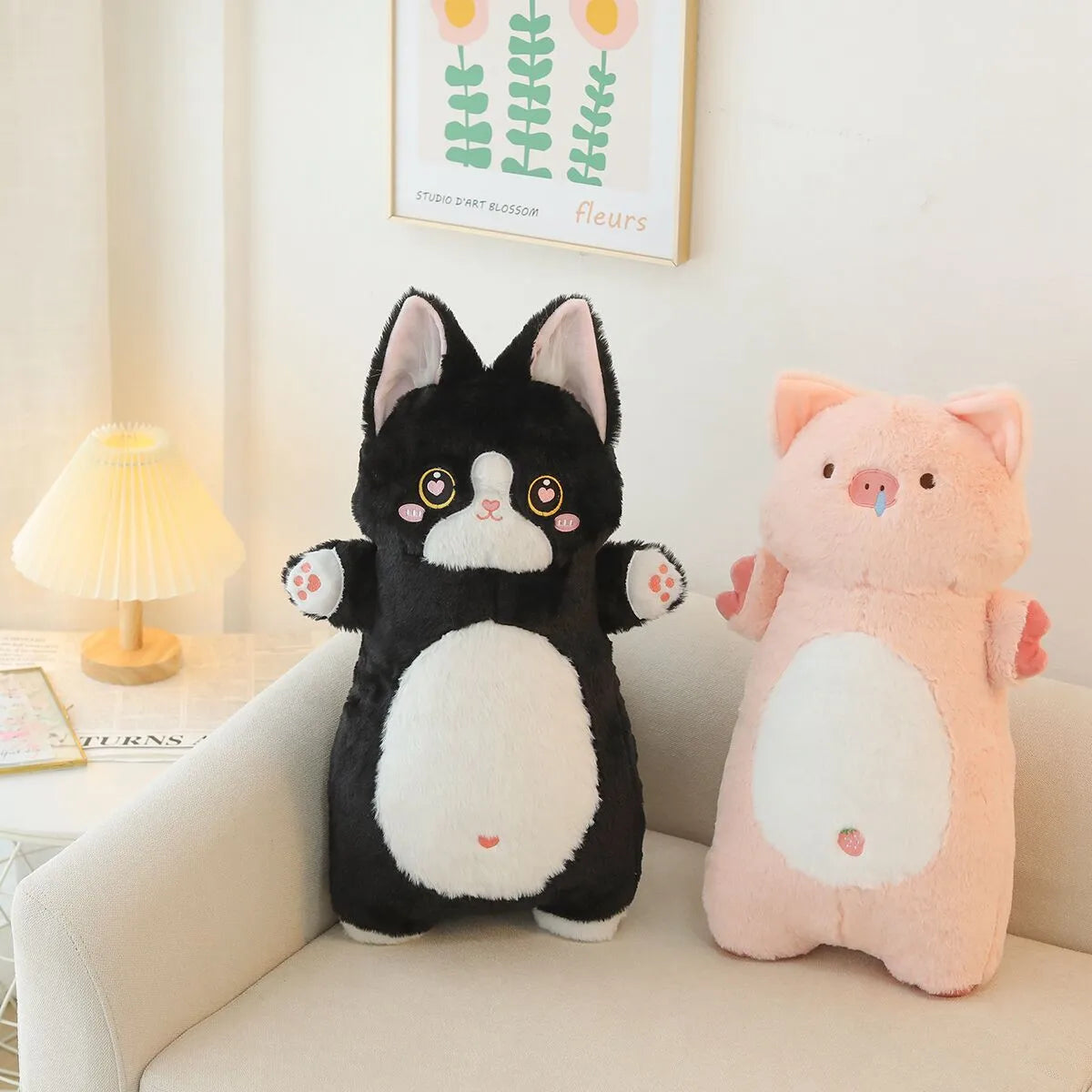 1pc 55CM Kawaii Siamese Cat Orange Cat Plush Toys Stuffed Soft Long Animal Pillow Blue Cat Piggy Plush Cushion Child Cute Gift