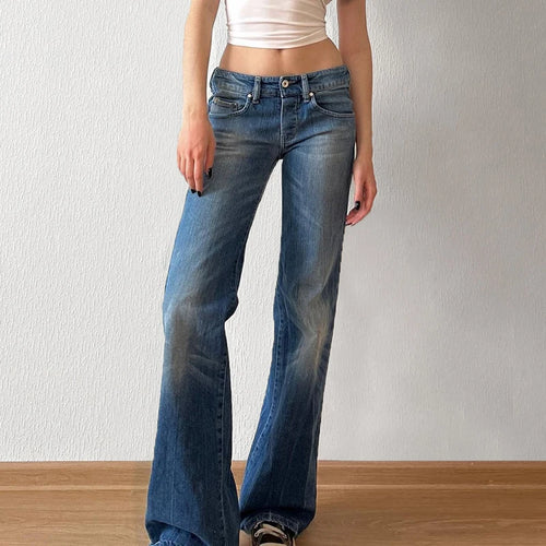 Load image into Gallery viewer, Casual Washed Stright Leg Denim Trousers Fashion Long Jeans Lady Basic Low Rise Daily Bottoms Street Style Capris New
