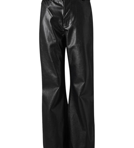 High Waist Black Brief Pocket Pu Leather Long Wide Leg Pants New Trousers Women Fashion Tide Spring Autumn 2025 CPG2581