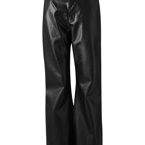 Load image into Gallery viewer, High Waist Black Brief Pocket Pu Leather Long Wide Leg Pants New Trousers Women Fashion Tide Spring Autumn 2025 CPG2581
