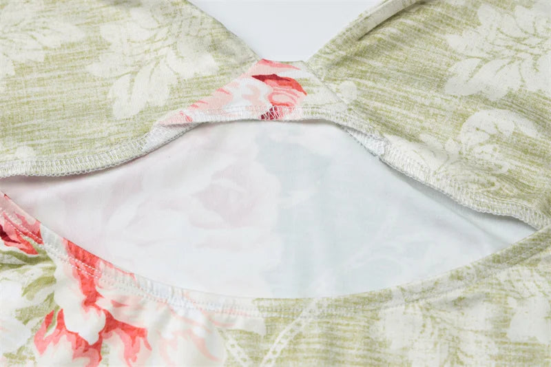 Halter Backless Print Sexy Maxi Dress Women Deep V Neck Sleeveless Thigh High Split Ruffled Sexy Club Beach Long Dress