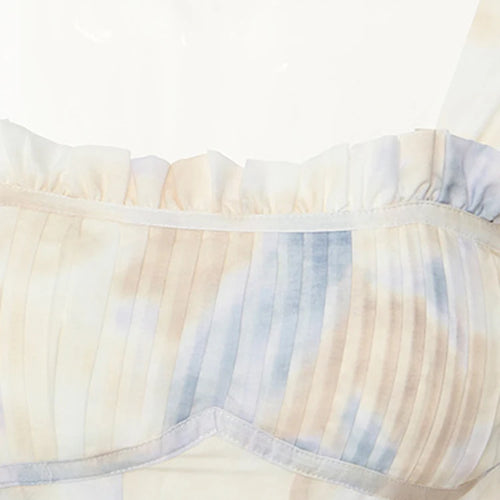 Load image into Gallery viewer, Women Pattern Printed Elegant Long Dress New Square Collar Long Puff Sleeve Fashion Tide Spring Autumn 2025 1DJ0340
