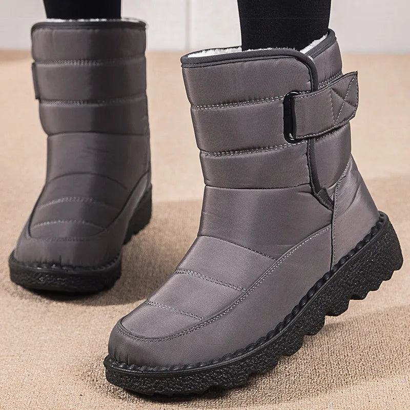 Women Boots 2025 Winter Shoes Woman Waterproof Snow Boots Winter Warm Fur Botas Mujer Korea Style Black Ankle Boots For Women