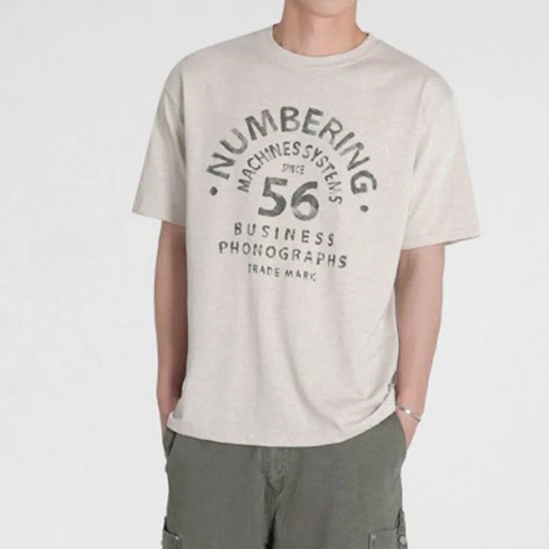 Men's T-shirts Short Sleeve Design New Summer Printing T-shirts Letter Loose Round Neck Male Clothing Korean Style 9W1638