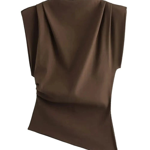 Load image into Gallery viewer, New European and American fashion simple pleated decorative shoulderless top
