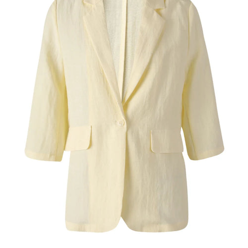 Load image into Gallery viewer, Women Black Thin Elegant Single Button Blazer New Lapel Half Sleeve Jacket Fashion Tide Spring Summer 2025 CPG3268
