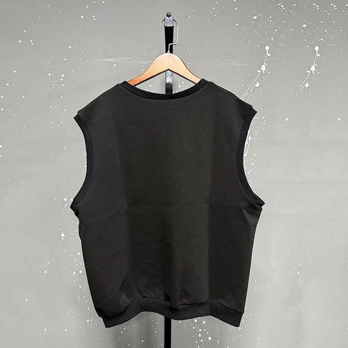 Load image into Gallery viewer, Fashion Men&#39;s Wear Two-piece Set Face Printing Trendy V-neck Sleeveless Vest Wide Leg Front Pleated Line Design 9C9233
