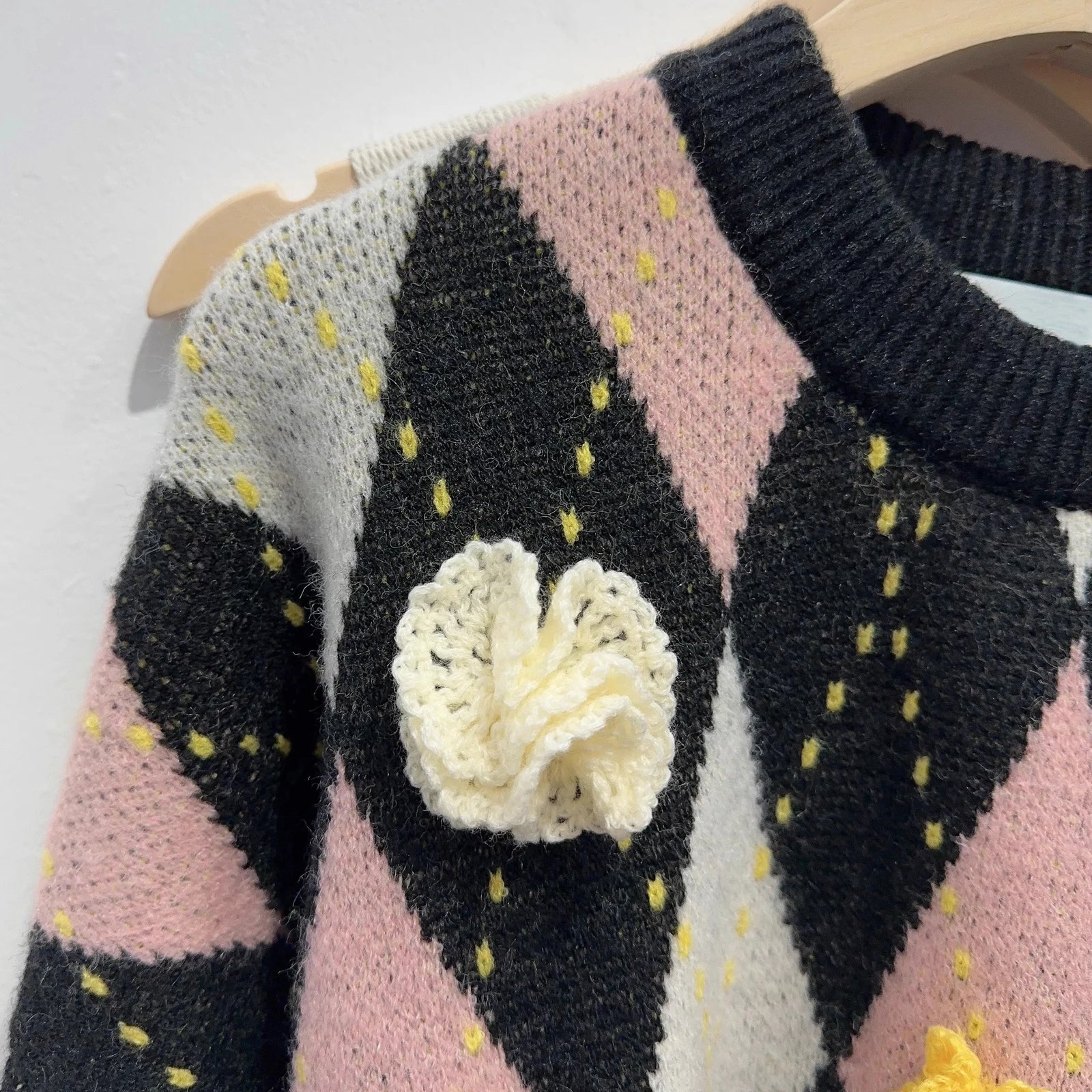 Luxury Brand Designer Jacquard Round Neck Pullover Winter Thickening Loose Retro Fashion Casual College Style Sweater C-252