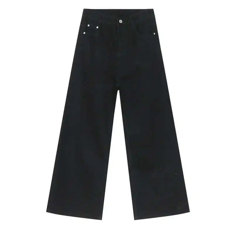 American Style Men's Jeans Gradient Color Button Pockets Male Straight Wide Leg Denim Pants Casual Spring New Chic 9C4510