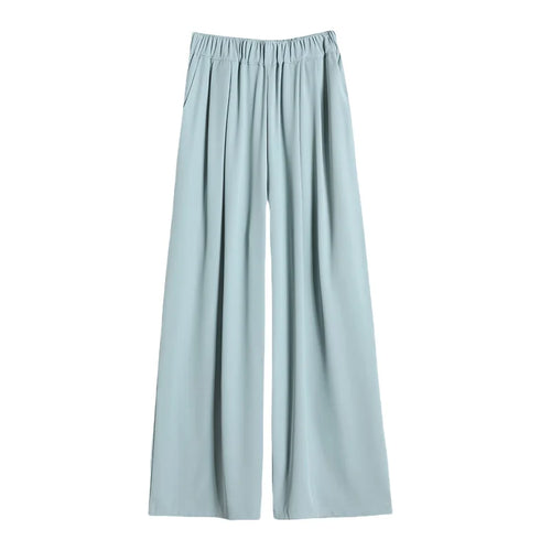 Load image into Gallery viewer, French Simplicity Solid Loose High Waisted Pockets Wide Leg Long Pants For Women's Spring Summer Casual Pleated Trousers Fashion
