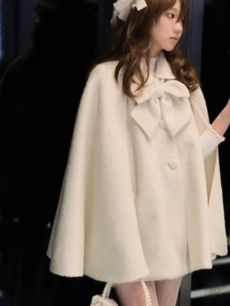 Lolita Sweet Girl Oversized Grunge Jackets Women Y2k Aesthetic Single Breasted Vintage Coats 2025 Harajuku Kawaii Solid Jacket