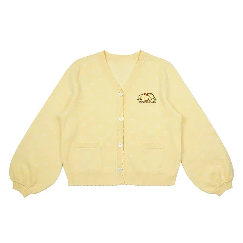 Japanese Kawaii Cartoon Embroidery Cardigans Y2k Aesthetic Women Knitted Star Jacquard Tops Streetwear Preppy Stylel Loose Coats