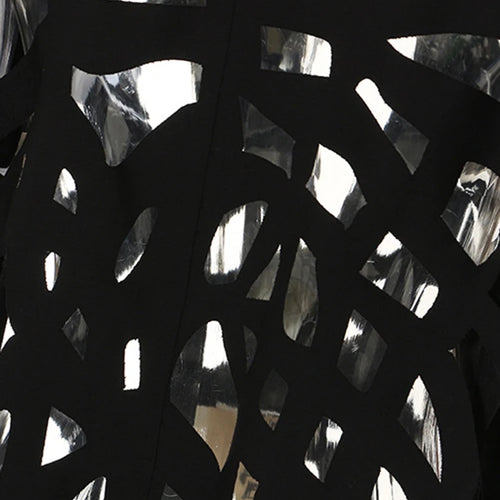 Load image into Gallery viewer, Women Black Hollow Out Burr Irregular Blazer New Lapel Long Sleeve Loose Fit Jacket Fashion Spring Autumn 2025 17A6685
