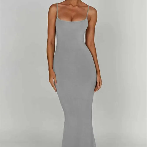 Load image into Gallery viewer, Spaghetti Strap Backless Bodycon Maxi Dress Women Autumn New Thickened Fabric Sleeveless Club Party Sexy Long Dress
