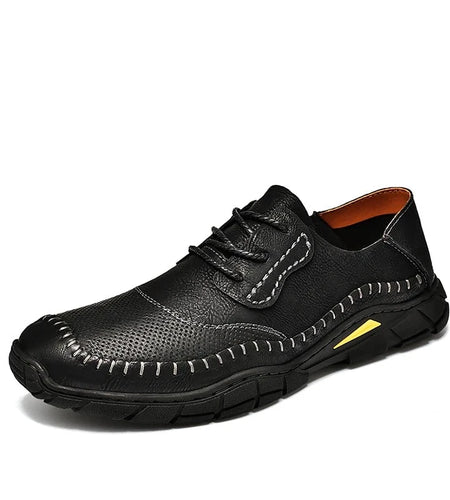 Brand Design Casual Shoes Genuine Leather Outdoor Fashion Comfortable Breathable Handmade Soft Men's Shoes Size 38-46