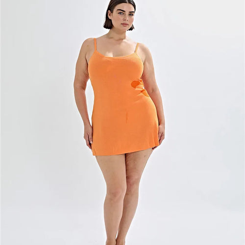 Load image into Gallery viewer, Spaghetti Strap Print Knit Mini Dress For Woman Robe Summer New Sleeveless Backless Beach Holiday Club Dress Knitwear
