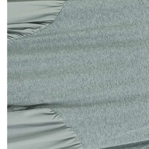 Load image into Gallery viewer, Women Black Side Pleated Spliced Big Size Midi Dress New Round Neck Long Sleeve Fashion Tide Spring Autumn 2025 1DH7010
