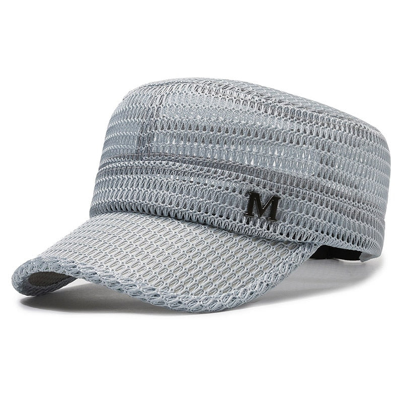 Summer Baseball Cap Breathable Military Hats with Mesh Flat Caps for Men Women Outdoor Snapback Bone Trucker Cap