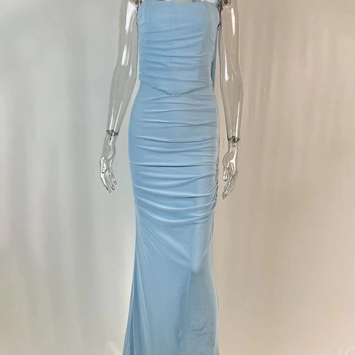 Load image into Gallery viewer, Sexy Two Pieces Sets For Women Strapless Off-shoulder Sleeveless Tops And Elegant High Waist Long Skirt Two Pieces Sets
