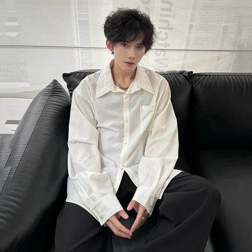 Load image into Gallery viewer, Men&#39;s Shirts Long Sleeve New Summer Embroidered Design Turn-down Collar Personalized Male Korean Style Clothing 9W1755
