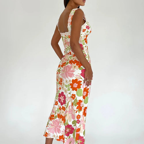 Load image into Gallery viewer, Floral Print Backless Maxi Dress For Women 2023 New V Neck Sleeveless Bodycon Long Dresses Ladies Elegant Sexy Dress
