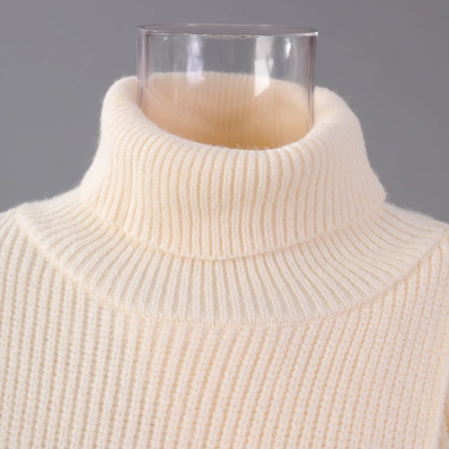 Load image into Gallery viewer, Women Orange Knitting Long Slit Big Size Dress New Turtleneck Long Sleeve Loose Fit Fashion Spring Autumn 2025 1DE5886
