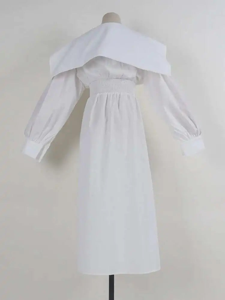 Women Black Irregular Shirt Dress New Lapel Lartern Long Sleeve Belt Waist Loose Fashion Tide Spring Autumn 2025 1DH2257