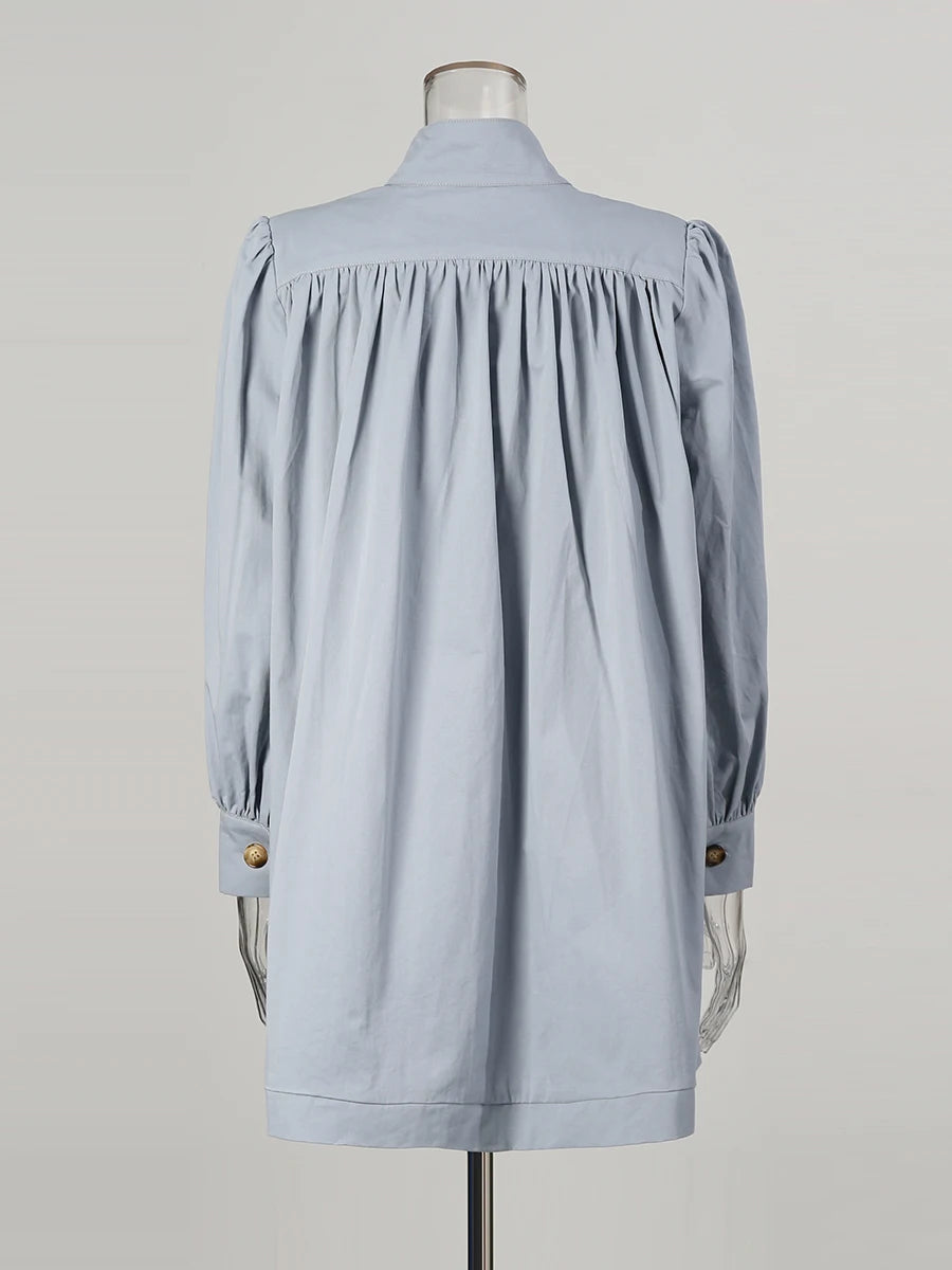 Solid Loose Spliced Crimping Fashion Jackets for Women High Neck Long Sleeves Patchwork Pockets Jacket Female New