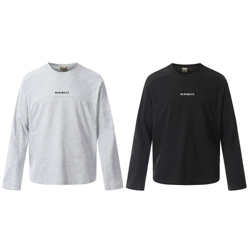 Load image into Gallery viewer, Men's T-shirts New Summer Embroidered Letter Splicing Casual Stylish Long Sleeve T-shirt Round Collar Trendy Top 9W1763
