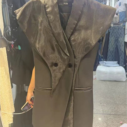 Load image into Gallery viewer, Hit Color Slimming Waistcoats For Women V Neck Sleeveless Tunic Temperament Coats Female Fashion Style Clothes New
