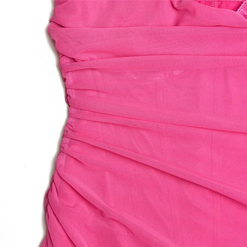 Elegant Spaghetti Strap Backless Sexy Maxi Dress For Women Fashion Two Layer Mesh Sleeveless Bodycon Club Party Dress