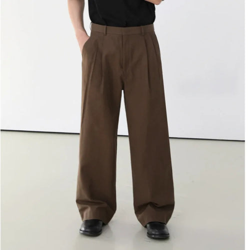 Load image into Gallery viewer, Korean Style Men&#39;s Loose Suit Pants Casual Straight Wide Leg Male Simple Trousers Drooping New Fashion Summer 9C6229
