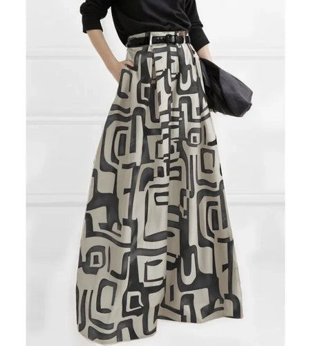 Trendy Women's High Waisted Pant 2025 Summer Spring Loose Pleated Printed  Wide Leg Casual Long Trousers For Female