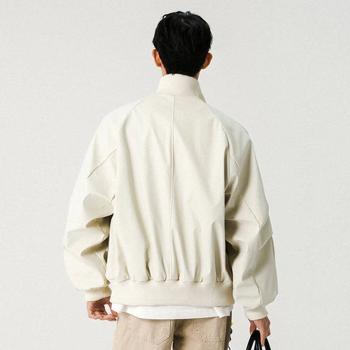 Load image into Gallery viewer, Men's Spring PU Leather Jackets American Solid Color Stand Collar Baseball Jacket Zipper High Street Menwear 2025 9W1303
