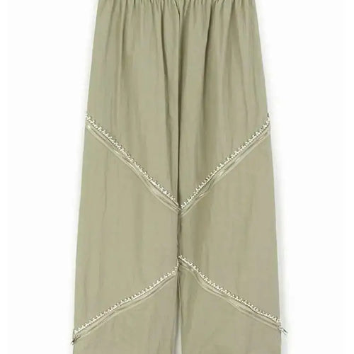 Load image into Gallery viewer, High Elastic Waist Black Rhinestones Zipper Wide Leg Pants New Trousers Women Fashion Tide Spring Autumn 2025 1DJ0190
