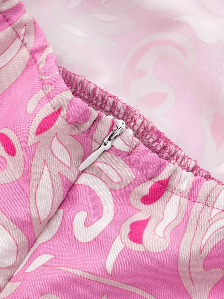 Print Halter Ruffled Sexy Maxi Dress Women Fashion V Neck Sleeveless High Waist Backless Beach Club Party Long Dress