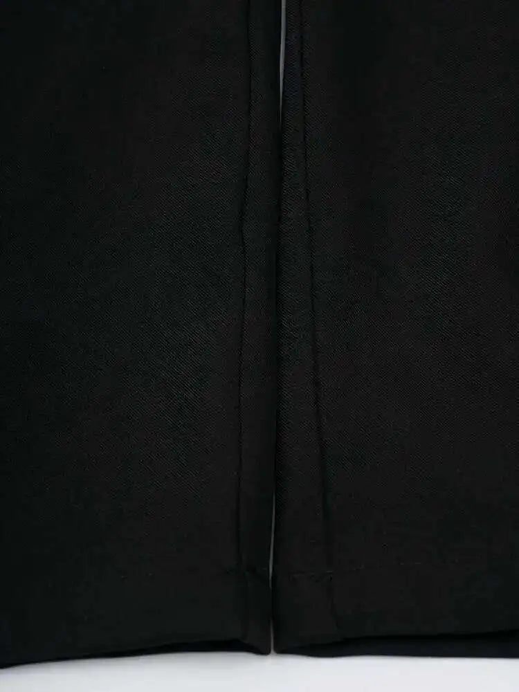 High Elastic Waist Black Irregular Bandage Long Wide Leg Pants New Trousers Women Fashion Tide Spring Autumn 2025 CPG2302