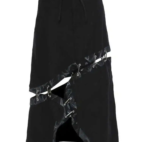 Load image into Gallery viewer, High Waist Black Detachable Irregular Printed Denim Half-body Skirt Women Fashion Tide New Spring Autumn 2025 1DH4523
