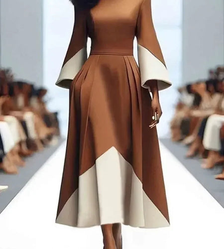 Vintage Flare Long Sleeves Long Dresses for Women Spring Autumn Fashion Dresses 2025 Woman Party Daily Goging Out