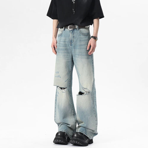 Load image into Gallery viewer, Men&#39;s Jeans New Summer American Style Hole Design Distressed Cat Beard Trendy Gradient Color Male Casual Trousers 9W1806
