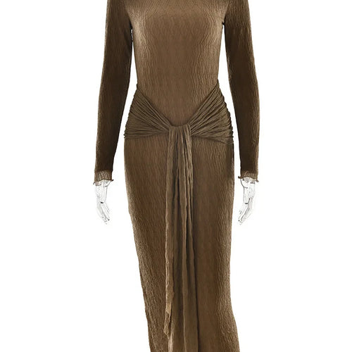 Load image into Gallery viewer, Elegant Long Sleeved Lace Patchwork Bodycon Party Club Evening Dress For Autumn Winter 2025 New Long Dress Slim Vestido
