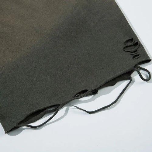 Load image into Gallery viewer, Vintage Oversized T-Shirt Y2K Grunge Skull Graphic Printed Ripped Hole Gradient Tshirt Hip Hop Punk Gothic Casual Streetwear Top
