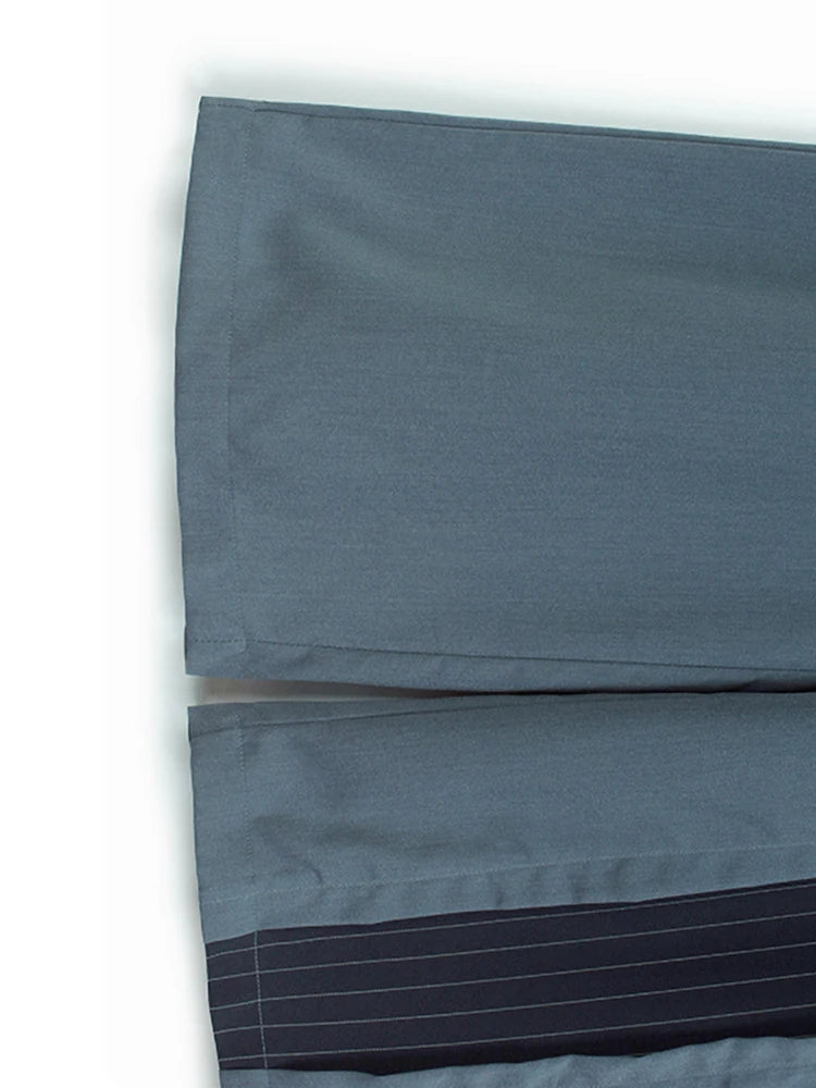 High Elastic Waist Blue Striped Color-block Wide Leg Pants New Trousers Women Fashion Tide Spring Autumn 2025 1DJ1320