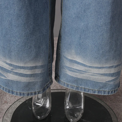 Load image into Gallery viewer, High Waist Blue Denim Vintage Pocket Casual Wide Leg Jeans New Women Trousers Fashion Tide Spring Autumn 2025 CPG3090
