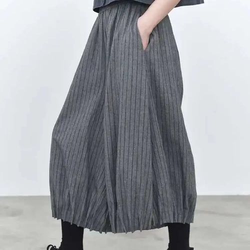 Load image into Gallery viewer, High Elastic Waist Black Striped Pocket Casual Wide Leg Pants New Trousers Women Fashion Tide Spring Autumn 2025 1DJ0115
