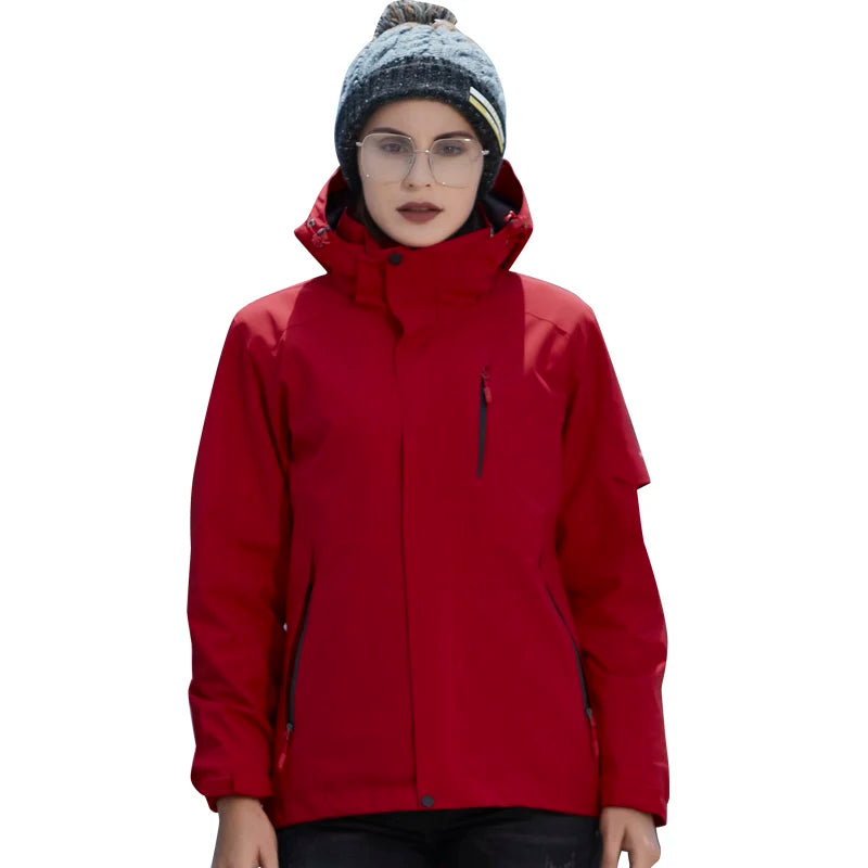 Men Thick Warm Waterproof Hooded Parka Coat Windbreaker Two-pieces Sets Winter Jacket 3 in 1 Outdoor Hiking Snow Jackets Women