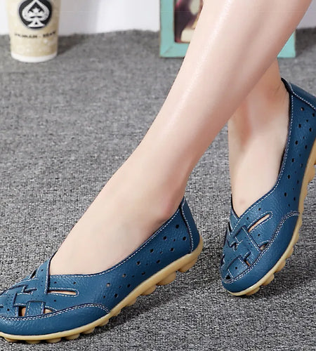Woman Shoes Flat Shoes For Women Casual Leather Zapatos De Mujer Soft Women's Loafers White Shoes Elegant Flats Footwear Female