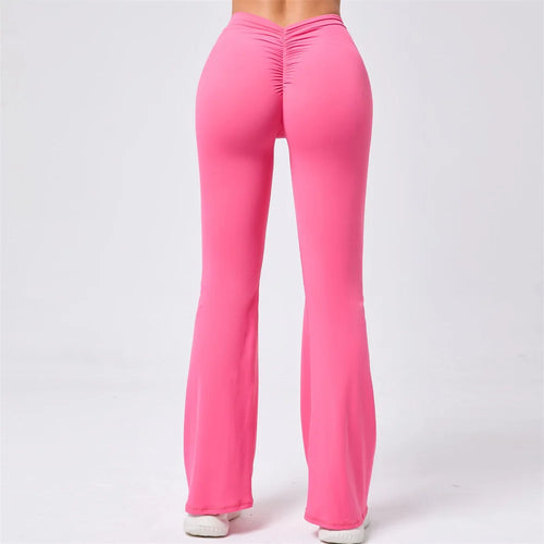 Load image into Gallery viewer, Flare Leggings V-shaped Hip Yoga Pants Women High Waist Wide Leg Pants Women Gym Fitness Sports Flared Pant Latin Dance Trousers

