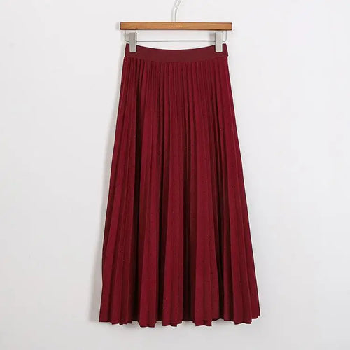 Load image into Gallery viewer, Autumn Winter French Vintage Solid Versatile A-line Long Skirts Women's 2024 Elegant High Waist Office Lady Pleated Skirt Simple
