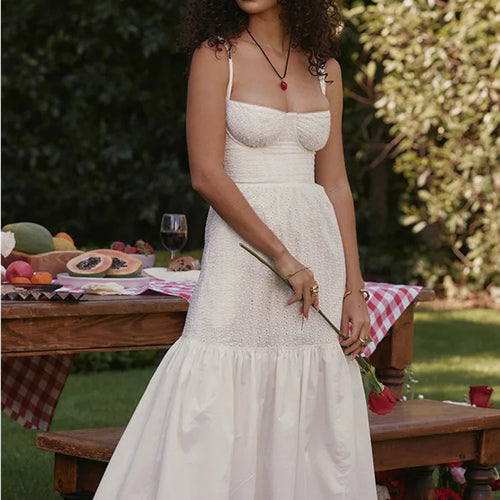 Load image into Gallery viewer, Elegant White Spaghetti Strap Midi Dress For Women Fashion Strapless Sleeveless Backless A-line Club Party Dress
